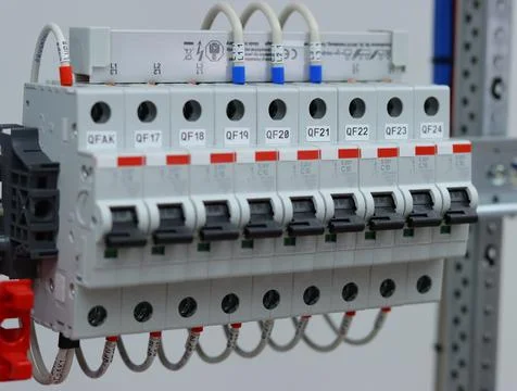 Installation of an electrical panel. Stock Photos