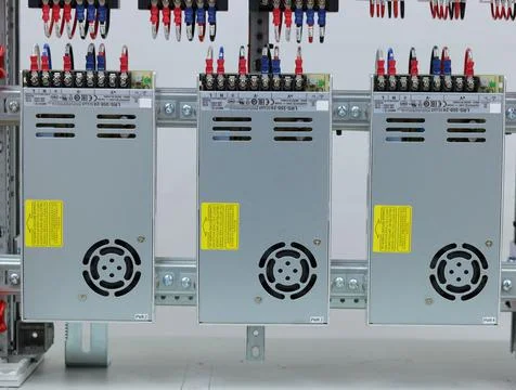 Installation of an electrical panel. Stock Photos