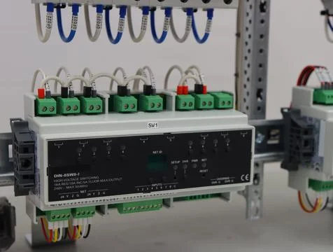 Installation of an electrical panel. Stock Photos