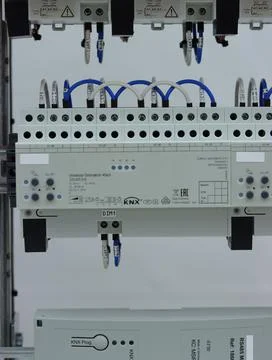 Installation of an electrical panel. Stock Photos
