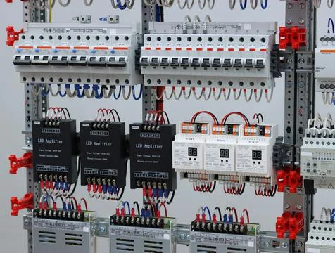 Installation of an electrical panel. Stock Photos