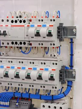 Installation of an electrical panel. Stock Photos
