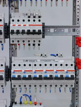 Installation of an electrical panel. Stock Photos