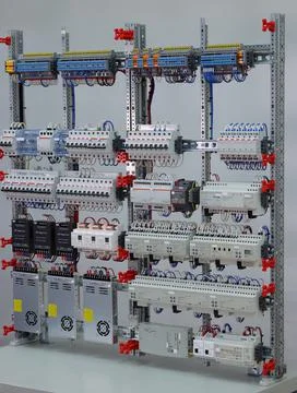 Installation of an electrical panel. Stock Photos