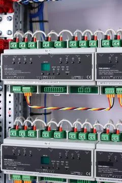 Installation of an electrical panel. Stock Photos