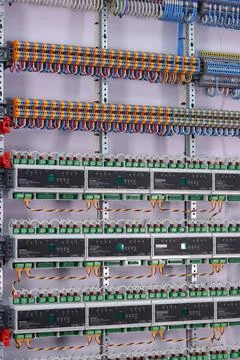 Installation of an electrical panel. Stock Photos