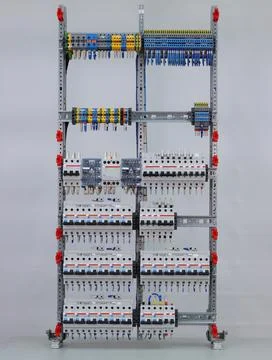 Installation of an electrical panel. Stock Photos