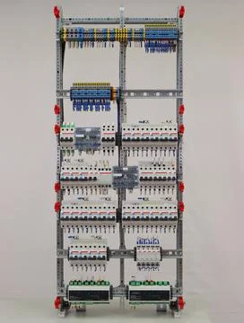Installation of an electrical panel. Stock Photos