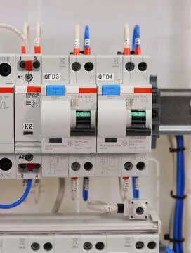 Installation of an electrical panel. Stock Photos