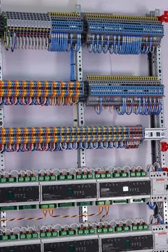 Installation of an electrical panel. Stock Photos
