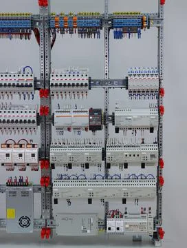 Installation of an electrical panel. Stock Photos