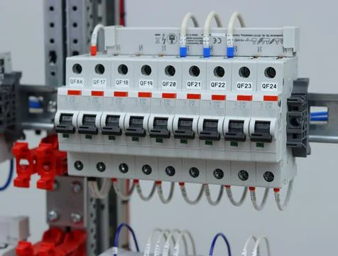 Installation of an electrical panel. Stock Photos