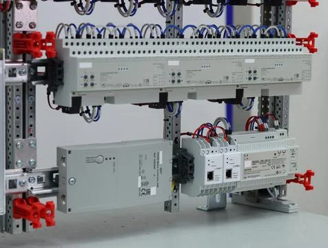 Installation of an electrical panel. Stock Photos