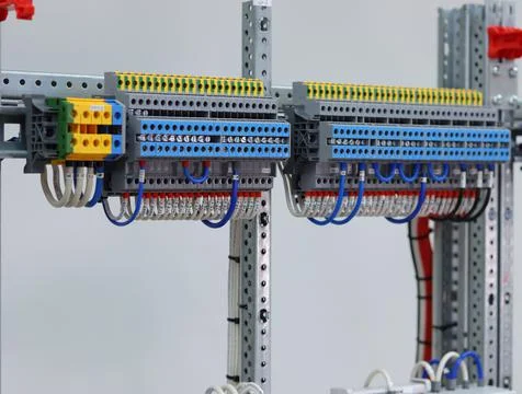 Installation of an electrical panel. Stock Photos