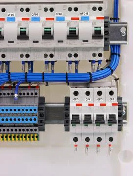 Installation of an electrical panel. Stock Photos