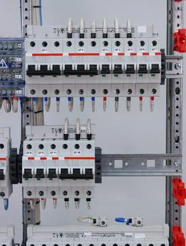 Installation of an electrical panel. Stock Photos