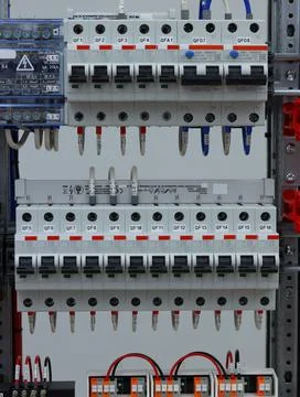 Installation of an electrical panel. Stock Photos