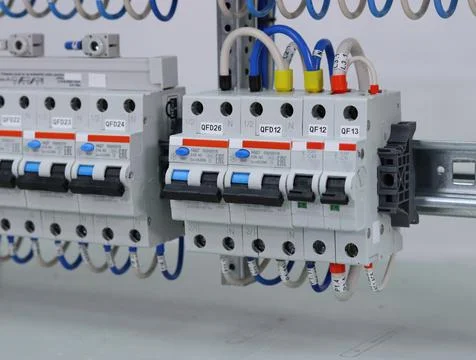 Installation of an electrical panel. Stock Photos