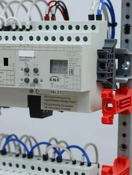 Installation of an electrical panel. Stock Photos