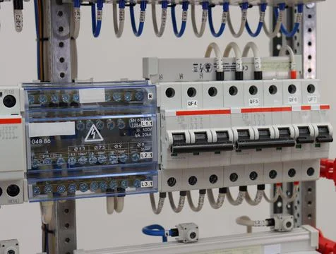 Installation of an electrical panel. Stock Photos