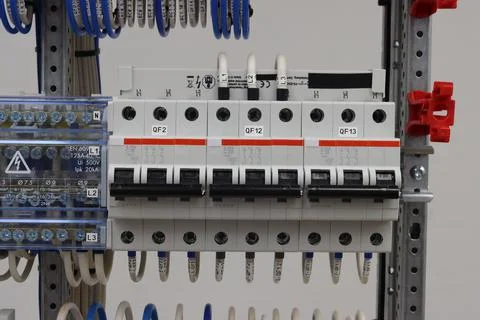 Installation of an electrical panel. Stock Photos