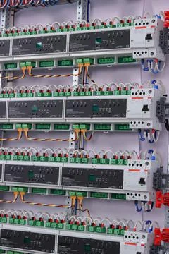 Installation of an electrical panel. Stock Photos