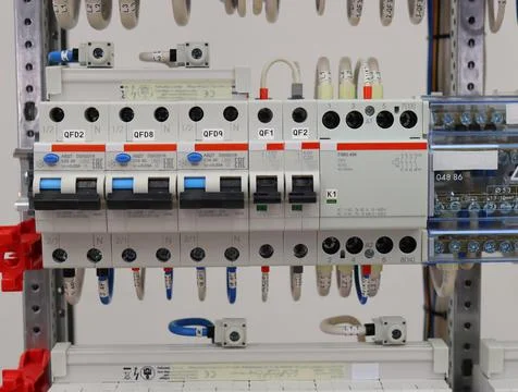 Installation of an electrical panel. Stock Photos