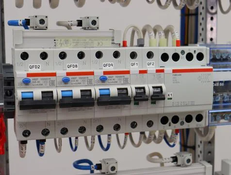 Installation of an electrical panel. Stock Photos