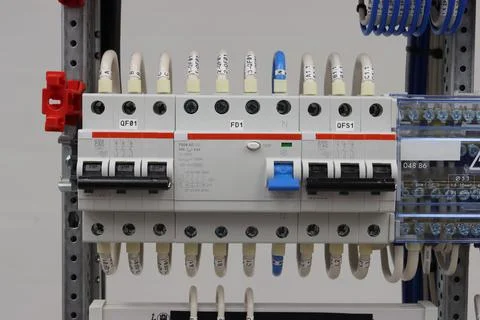 Installation of an electrical panel. Stock Photos