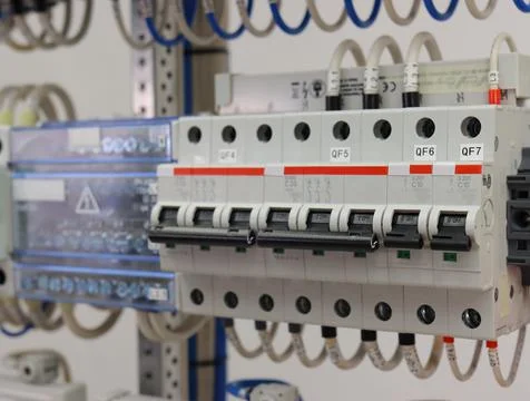Installation of an electrical panel. Stock Photos