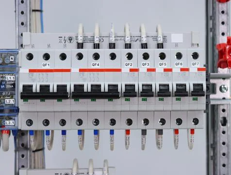 Installation of an electrical panel. Stock Photos