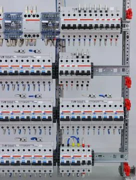 Installation of an electrical panel. Stock Photos