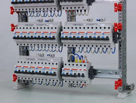 Installation of an electrical panel. Stock Photos