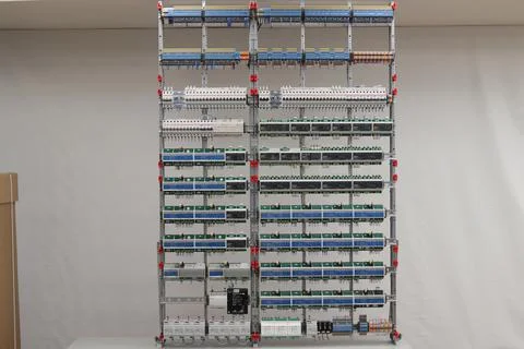 Installation of an electrical panel. Stock Photos