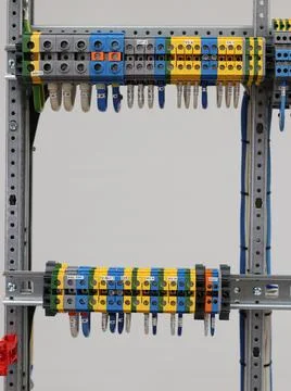 Installation of an electrical panel. Stock Photos