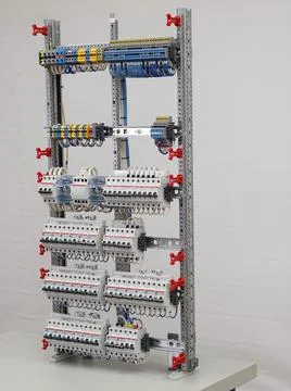 Installation of an electrical panel. Stock Photos