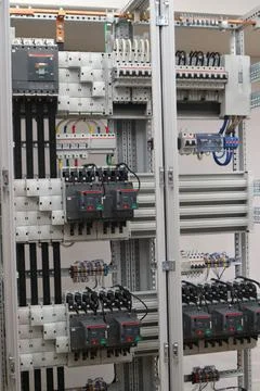 Installation of an electrical panel. Stock Photos