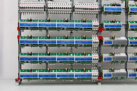 Installation of an electrical panel. Stock Photos