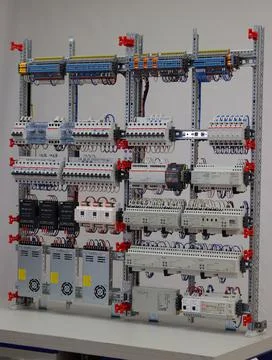 Installation of an electrical panel. Stock Photos