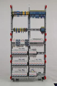 Installation of an electrical panel. Stock Photos