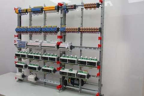 Installation of an electrical panel. Stock Photos