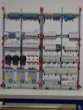 Installation of an electrical panel. Stock Photos
