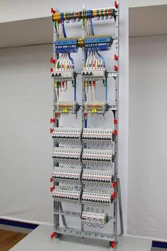 Installation of an electrical panel. Stock Photos