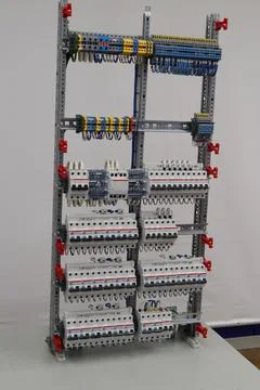 Installation of an electrical panel. Stock Photos
