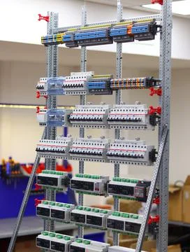 Installation of an electrical panel. Stock Photos