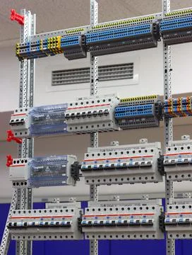 Installation of an electrical panel. Stock Photos