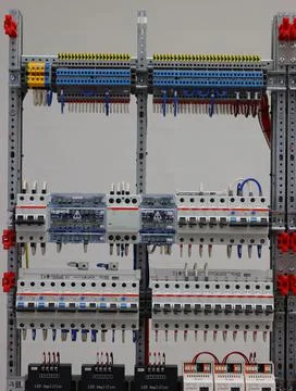 Installation of an electrical panel. Stock Photos