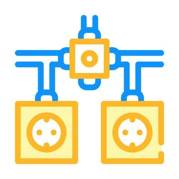 Installation of electrical socket color icon vector illustration Stock Illustration