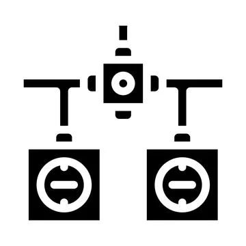 Installation of electrical socket glyph icon vector illustration Stock Illustration