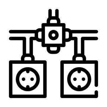 Installation of electrical socket line icon vector illustration Stock Illustration